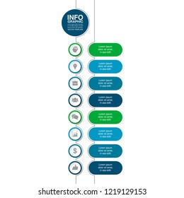 Vector infographic template for diagram, graph, presentation, chart, business concept with 8 options.