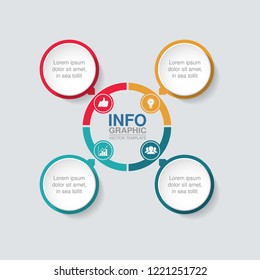 Vector infographic template for diagram, graph, presentation, chart, business concept with 4 options.