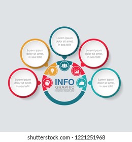 Vector infographic template for diagram, graph, presentation, chart, business concept with 5 options.