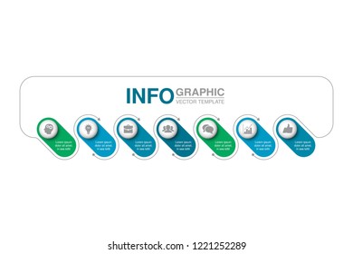 Vector infographic template for diagram, graph, presentation, chart, business concept with 7 options.