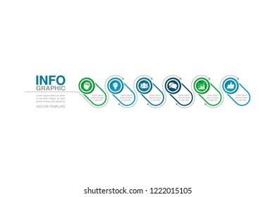 Vector infographic template for diagram, graph, presentation, chart, business concept with 6 options.