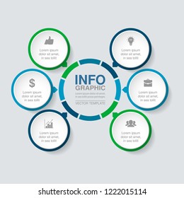 Vector infographic template for diagram, graph, presentation, chart, business concept with 6 options.