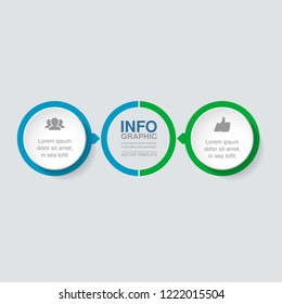 Vector infographic template for diagram, graph, presentation, chart, business concept with 2 options.