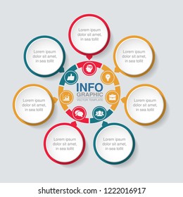 Vector infographic template for diagram, graph, presentation, chart, business concept with 7 options.