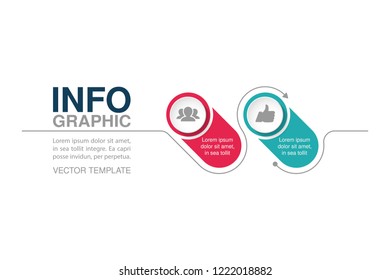 Vector infographic template for diagram, graph, presentation, chart, business concept with 2 options.