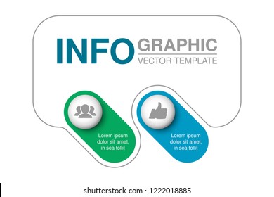 Vector infographic template for diagram, graph, presentation, chart, business concept with 2 options.