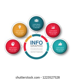 Vector infographic template for diagram, graph, presentation, chart, business concept with 5 options.