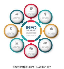 Vector infographic template for diagram, graph, presentation, chart, business concept with 8 options.