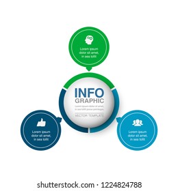 Vector infographic template for diagram, graph, presentation, chart, business concept with 3 options.