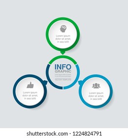 Vector infographic template for diagram, graph, presentation, chart, business concept with 3 options.