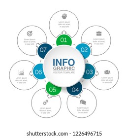 Vector infographic template for diagram, graph, presentation, chart, business concept with 7 options.