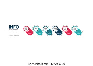 Vector infographic template for diagram, graph, presentation, chart, business concept with 6 options.