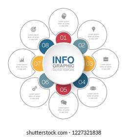 Vector infographic template for diagram, graph, presentation, chart, business concept with 8 options.