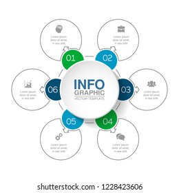 Vector infographic template for diagram, graph, presentation, chart, business concept with 6 options.