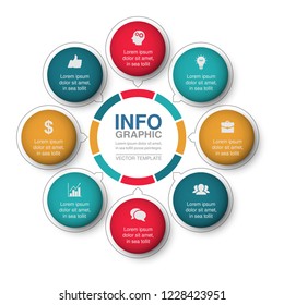 Vector infographic template for diagram, graph, presentation, chart, business concept with 8 options.