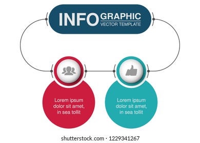 Vector infographic template for diagram, graph, presentation, chart, business concept with 2 options.