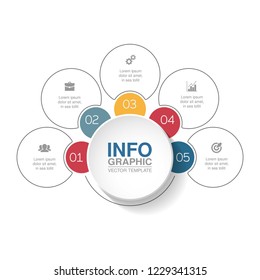 Vector infographic template for diagram, graph, presentation, chart, business concept with 5 options.