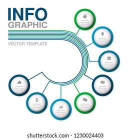 Vector infographic template for diagram, graph, presentation, chart, business concept with 8 options.