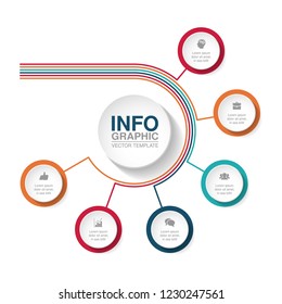 Vector infographic template for diagram, graph, presentation, chart, business concept with 6 options.