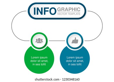 Vector infographic template for diagram, graph, presentation, chart, business concept with 2 options.