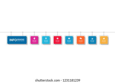 Vector infographic template for diagram, graph, presentation, chart, business concept with 8 options.