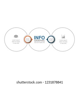 Vector infographic template for diagram, graph, presentation, chart, business concept with 2 options.