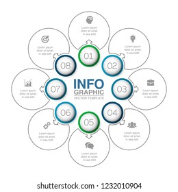 Vector infographic template for diagram, graph, presentation, chart, business concept with 8 options.