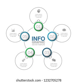 Vector infographic template for diagram, graph, presentation, chart, business concept with 5 options.