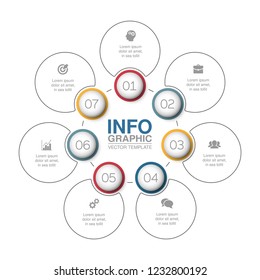 Vector infographic template for diagram, graph, presentation, chart, business concept with 7 options.