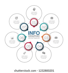 Vector infographic template for diagram, graph, presentation, chart, business concept with 7 options.