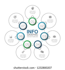 Vector infographic template for diagram, graph, presentation, chart, business concept with 7 options.