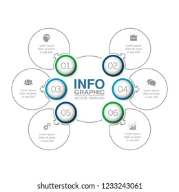 Vector infographic template for diagram, graph, presentation, chart, business concept with 6 options.