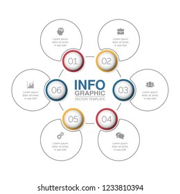 Vector infographic template for diagram, graph, presentation, chart, business concept with 6 options.