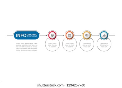 Vector infographic template for diagram, graph, presentation, chart, business concept with 4 options.