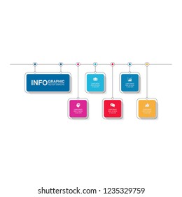Vector infographic template for diagram, graph, presentation, chart, business concept with 5 options.