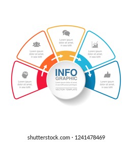 Vector infographic template for diagram, graph, presentation, chart, business concept with 5 options.