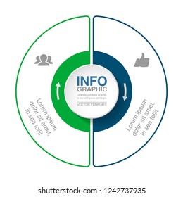 Vector infographic template for diagram, graph, presentation, chart, business concept with 2 options.
