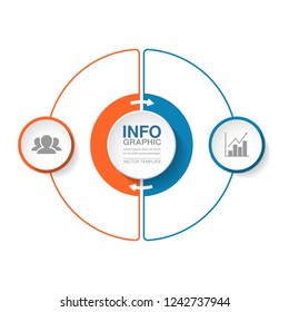 Vector infographic template for diagram, graph, presentation, chart, business concept with 2 options.