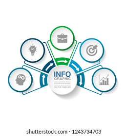 Vector infographic template for diagram, graph, presentation, chart, business concept with 5 options.