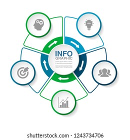 Vector infographic template for diagram, graph, presentation, chart, business concept with 5 options.