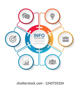 Vector infographic template for diagram, graph, presentation, chart, business concept with 6 options.