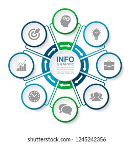 Vector infographic template for diagram, graph, presentation, chart, business concept with 8 options.
