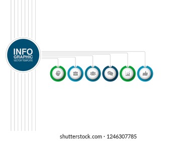 Vector infographic template for diagram, graph, presentation, chart, business concept with 6 options.