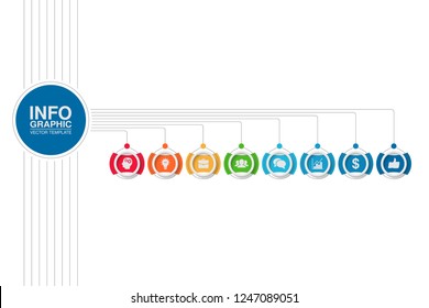 Vector infographic template for diagram, graph, presentation, chart, business concept with 9 options.