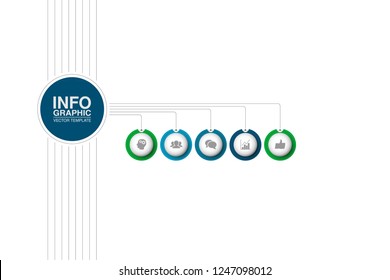 Vector infographic template for diagram, graph, presentation, chart, business concept with 5 options.