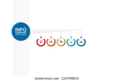 Vector infographic template for diagram, graph, presentation, chart, business concept with 5 options.