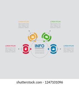 Vector infographic template for diagram, graph, presentation, chart, business concept with 4 options.