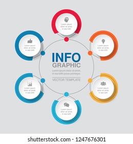 Vector infographic template for diagram, graph, presentation, chart, business concept with 6 options.