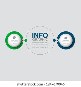 Vector infographic template for diagram, graph, presentation, chart, business concept with 2 options.