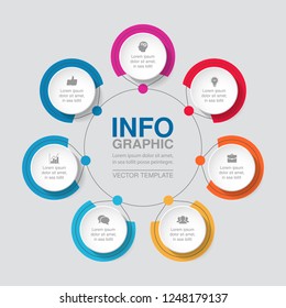 Plantilla de infografía de Vector para diagrama, gráfico, presentación, gráfico, concepto de negocio con 7 opciones.